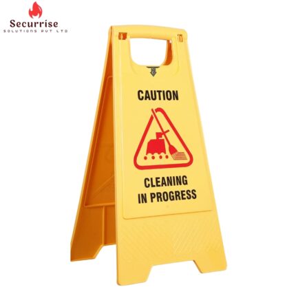 cleaning in progress caution board yellow plastic