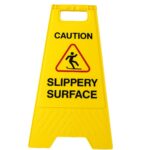 slippery surface caution board