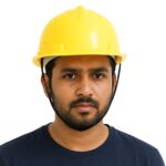 Yellow safety helmet for labour