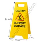 slippery surface caution board