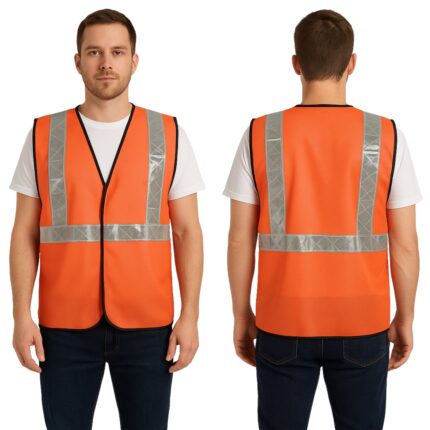 reflective jacket orange for labour construction