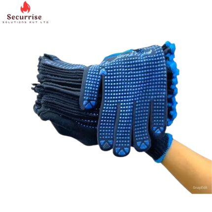 reusable blue dotted gloves