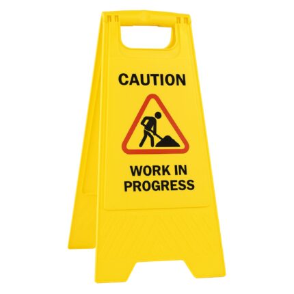 plastic caution board work in progress