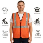 reflective jacket orange for labour construction