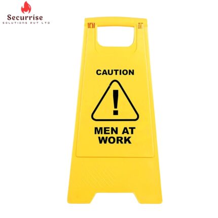 men at work caution board plastic