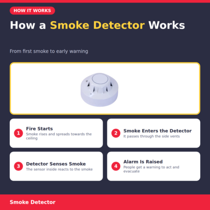 Securrise Solution AGNI white smoke detector with fire sensor, standard size, for ceiling mounting