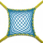 Securrise Solution construction safety net fall protection safety jali with blue mesh and yellow border rope