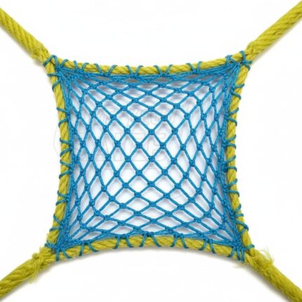 Securrise Solution construction safety net fall protection safety jali with blue mesh and yellow border rope