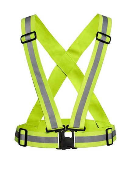 Securrise Solution Green Cross Belt Reflective Jacket for road and industrial safety