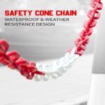 Securrise Solution safety barrier chain red and white PVC chain 15 meter with S hook for traffic cones