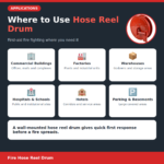 Securrise Solution red fire reel drum with 20mm 30 m hose and SS heavy duty shut off nozzle